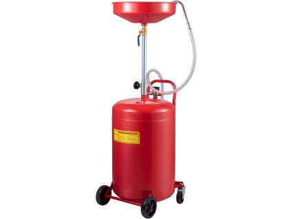 Mobilný zberný zásobník na olej 80 L s kolieskami, nastaviteľný lievik