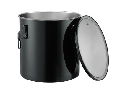 Nádoba na vyprážací olej 8 gal nerez, viečko, zámky, filter, čierna