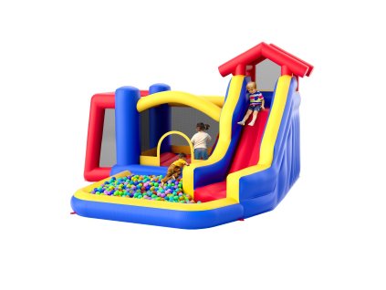 Nafukovací hrad 131×133×91 inch s fúkačom a šmykľavkou pre 3–8 rokov