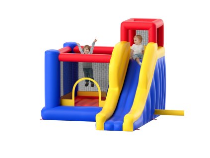 Nafukovací hrad 134×102×91 inch s fúkačom a tobogánom pre 3–8 rokov