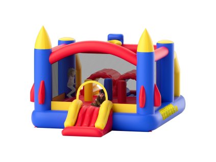 Nafukovací hrad s tobogánom a ventilátorom, 3–8 rokov, 160×94×96 inch