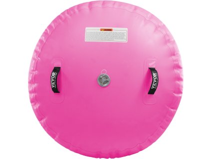 Nafukovací valec na cvičenie, okrúhly, s elektrickou pumpou, ružový