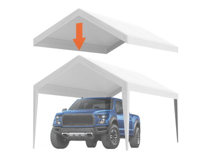 Náhradná strešná plachta na prístrešok 6100×3040 mm biela bez rámu