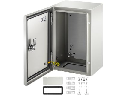 Oceľová rozvodná skrinka 30×20×15 cm NEMA 4X IP66 s montážnym plechom