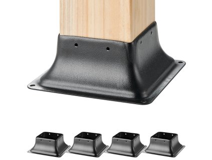 Pätka na stĺp 101.6×101.6mm vnútorné 91×91mm 4 ks práškovo lakovaná