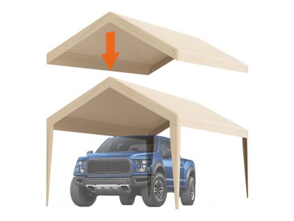 Plachta na prístrešok 10×20 ft, vodotesná, uv ochrana, bez rámu