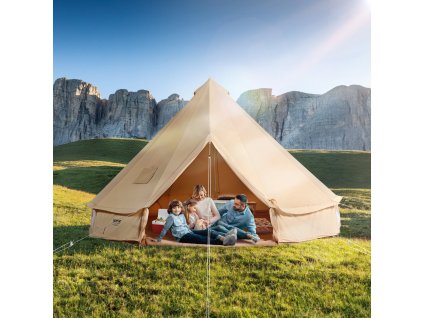 Plátený stan jurta 4 sezóny 5 m/16.4 ft s komínom pre 8 osôb