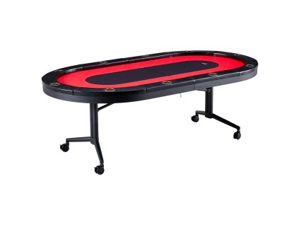 Pokerový stôl 10 hráčov, skladací, 228.6 cm, nerez držiaky na poháre