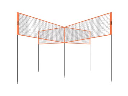 Prenosná 4-smerná volejbalová sieť, nastaviteľná výška, s taškou