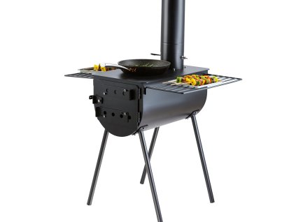 Prenosná pec na drevo 3 m komín zliatinová oceľ 49161 cm³ 8 rúr