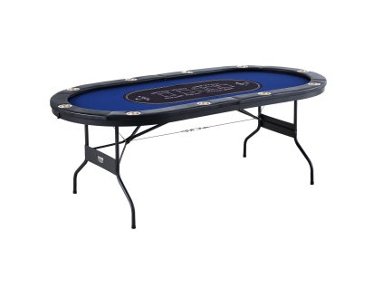 Skladací pokerový stôl pre 10 hráčov, oválny 84", s držiakmi na poháre