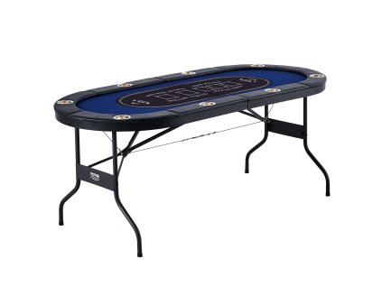 Skladací pokerový stôl pre 8 hráčov, oválny 1830 mm, nerezové držiaky