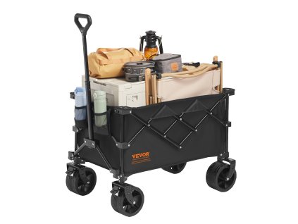 Skladací vozík 150 L, terénne kolesá, max 265 lbs, držiaky nápojov