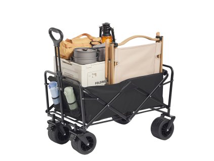 Skladací vozík 3 cu.ft, nosnosť 350 lbs terénne kolesá, držiaky nápojov