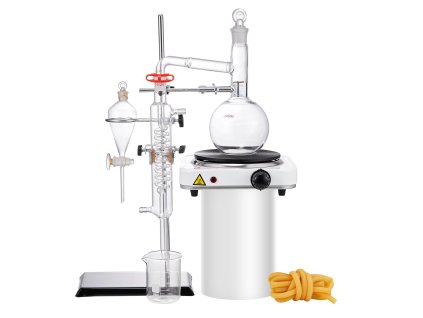 Súprava na destiláciu olejov 500 ml 3.3 boro 1000 W 24/40 spoj 33 ks