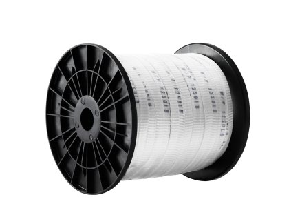 Ťahacia polyesterová páska 1/2" × 528', 1250 lbf, potlačená biela