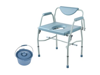 Toaletná stolička, sklápacie podrúčky, 5 polôh, 7L vedro, 1000LBS