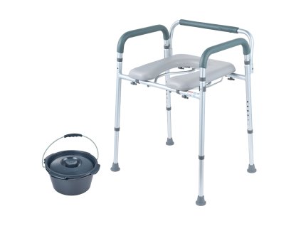 Toaletné kreslo, čalúnené, 7-stupňová výška, s vedierkom 5.8L