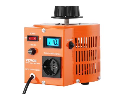 Variabilný transformátor napätia 1000 VA, 230 V→0–300 V, 3.3 Amp, LCD
