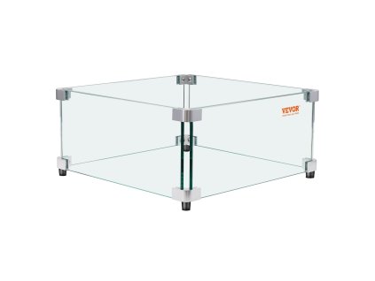 Vetrostráž na plynové ohnisko štvorcová 493×493×191 mm kalené 8 mm