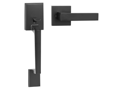 Vchodová kľučka čierna matná štvorc. bez zámku, nast. rozstup obojstr.