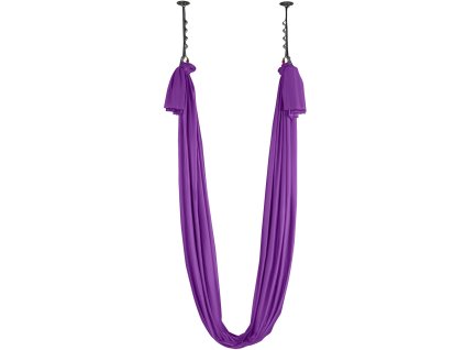 Závesný aerial joga šál 8.7 yards, 100gsm nylon, s kotvením, fialový