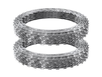 Žiletkový ostnatý drôt 98 ft, 2 rolky, pozinkovaný pre oplotenie