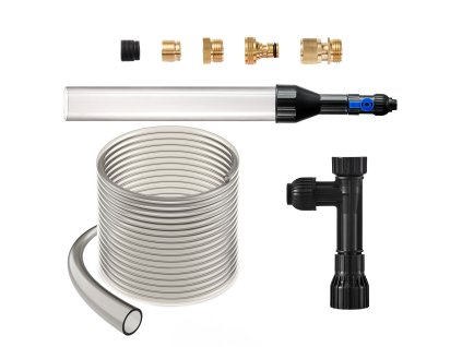 Akvarijný sifónový vysávač štrku pvc hadica 50 ft, 3 mosadzné adaptéry