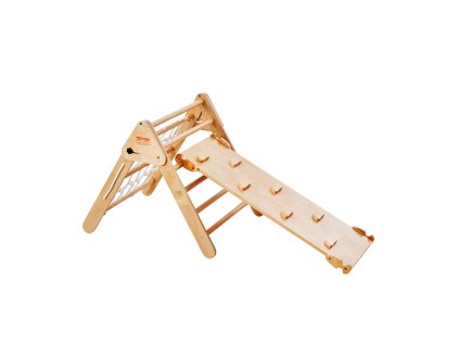 Detský Pikler trojuholník s nájazdom 4v1 veľký pre 1–3 roky drevo