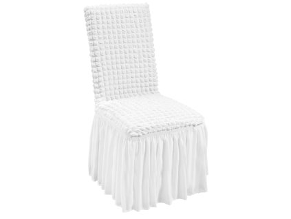 Elastické návleky na skladacie stoličky, so sukňou, 4 ks biele