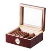 Humidor na cigary so skleneným vekom, 30–50 cigár, zvlhčovač, vlhkomer
