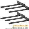 L-držiaky na police 12"×4"×1.6", 5mm, 6 ks, čierna, 160 lbs nosnosť