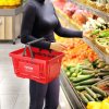 Plastový nákupný košík sada 12, 24L s rukoväťou 16.73×11.61×8.86 inch