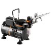 Sada airbrush s kompresorom s dvoma ventilátormi, 3 pištole, držiak