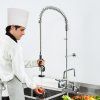 Stenný kuchynský kohútik s predoplachovou sprchou 47" 12" mosadz