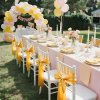 Stuhy na stoličky 50 ks zlaté 7×108 inch na svadbu a párty a hostinu
