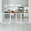 Voľne stojaca brána pre psa 24"×80.3" 4-panelová skladacia biela