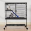 Kovová klietka na kolieskach, 2 poschodia, s nájazdmi a zásuvkou