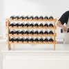 Modulárny stojan na víno 36 fliaš, 4 poschodia, bambus, voľne stojaci