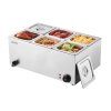 Elektrický ohrev jedál 6-pan 1200W nerez stolový 30–85°C pre bufet