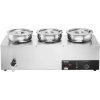 Elektrický ohrievač polievok 3×7.4QT nerez 1200W 86~185°F reset