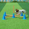 Sada agility pre psov: 12 kužeľov, 6 tyčí, nastaviteľná priečka
