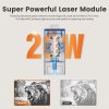 AlgoLaser Alpha MK2 20W Laser Engraver, 20,000mm/min, Snap and Engrave via Smart Screen, Power Failure Recovery, Cut 20mm Plywood, 5G Wifi, APP Control, 7 Safety Protections, Air Assit Kit, 400*410mm (157.5*161.4inch)