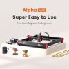 AlgoLaser Alpha MK2 20W Laser Engraver, 20,000mm/min, Snap and Engrave via Smart Screen, Power Failure Recovery, Cut 20mm Plywood, 5G Wifi, APP Control, 7 Safety Protections, Air Assit Kit, 400*410mm (157.5*161.4inch)