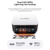 AOOSTAR MACO Mini PC, AMD Ryzen 7 H255 8 Cores Max 4.9GHz, 32GB DDR5 RAM 1TB SSD, 2*USB4 + HDMI + DP Quad Screen Display, WiFi 6, 2*USB3.2, 1*USB3.0, 1*USB2.0, 2*2.5G LAN, 1*OCuLink, Fingerprint Unlock - EU Plug