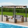 Vysúvateľná pergola 10'×10' hliníková s béžovou markízou na terasu