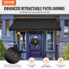 Výsuvná markíza na terasu 138×47" s kľukou, výška 86–122 in, čierna