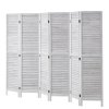 Drevený skladací paraván s 6 panelmi a lamelami, 66.9 Inches vysoký