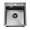 Drez s pracovnou stanicou 40cm 304 nerezová oceľ jedna misa čierny