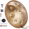 Handpan bubon 55.9cm 9 tónov d-moll oceľový s paličkami pre dospelých